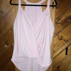 Silky faux wrap tank